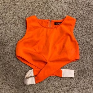 Bright orange crop top